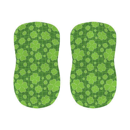 Green Shamrock Plaid Pattern Print Bar Stool Covers