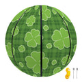 Green Shamrock Plaid Pattern Print Basketball