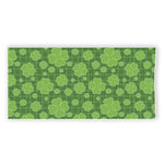 Green Shamrock Plaid Pattern Print Beach Towel