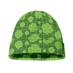 Green Shamrock Plaid Pattern Print Beanie