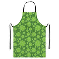 Green Shamrock Plaid Pattern Print Bib Apron With Pocket