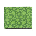Green Shamrock Plaid Pattern Print Bifold Wallet