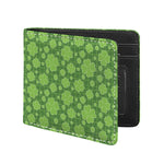 Green Shamrock Plaid Pattern Print Bifold Wallet