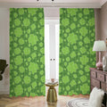 Green Shamrock Plaid Pattern Print Dimout Pencil Pleat Curtains