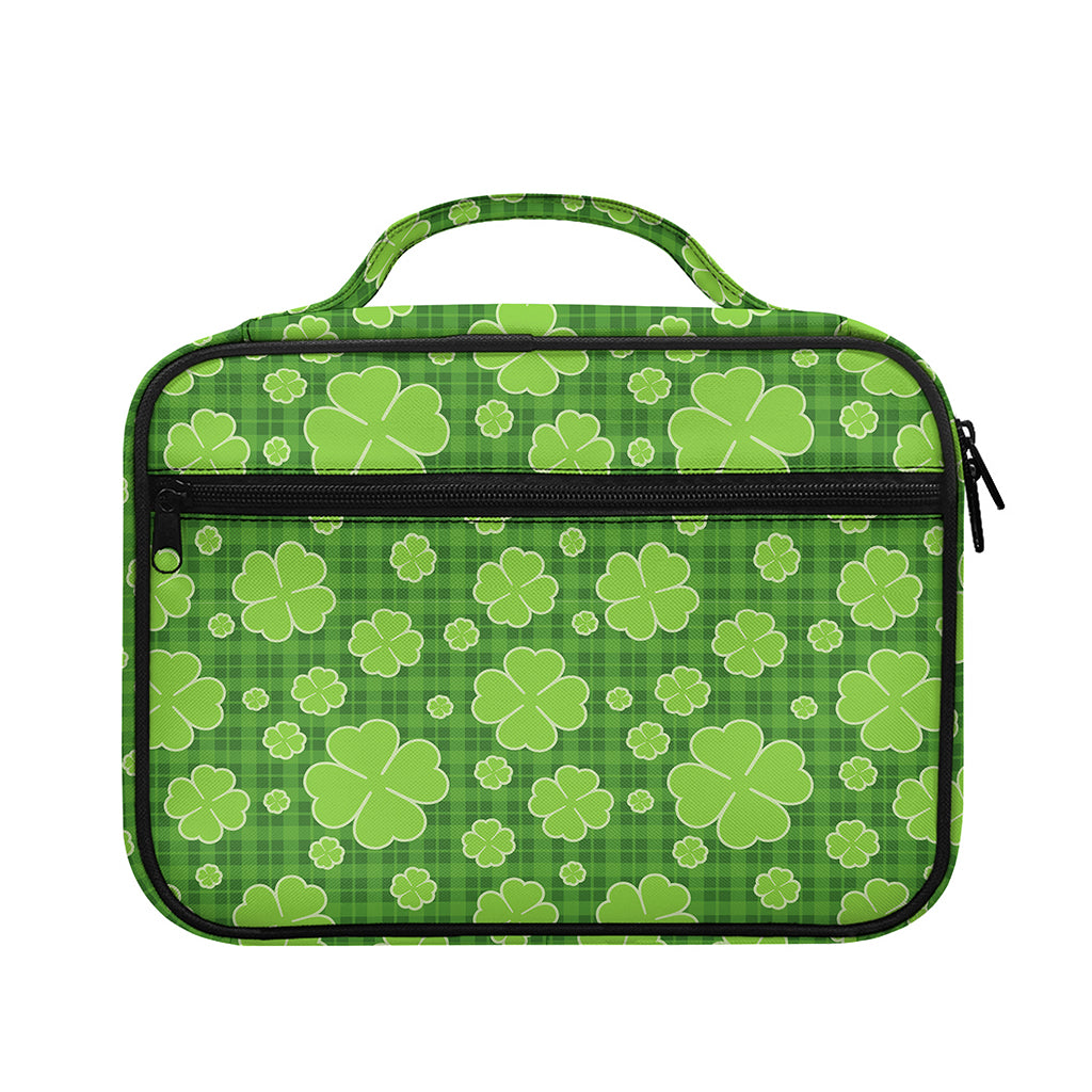 Green Shamrock Plaid Pattern Print Briefcase Bible Bag