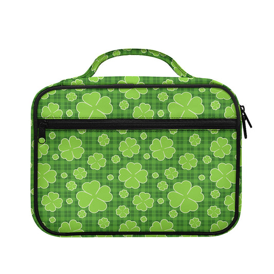 Green Shamrock Plaid Pattern Print Briefcase Bible Bag