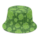 Green Shamrock Plaid Pattern Print Bucket Hat