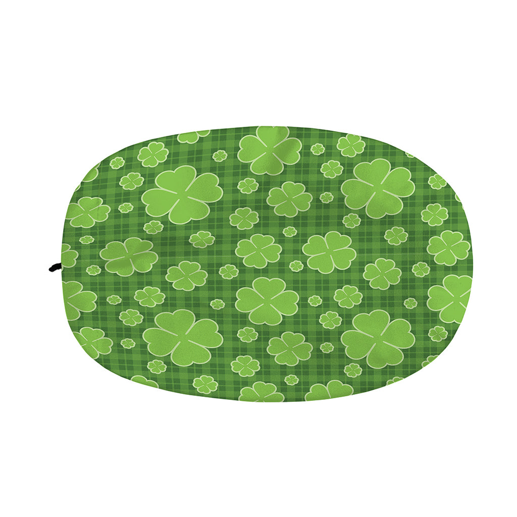 Green Shamrock Plaid Pattern Print Car Side Mirror Covers