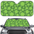 Green Shamrock Plaid Pattern Print Car Windshield Sun Shade