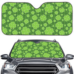 Green Shamrock Plaid Pattern Print Car Windshield Sun Shade
