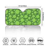 Green Shamrock Plaid Pattern Print Car Windshield Sun Shade