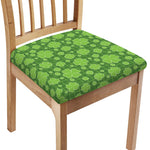 Green Shamrock Plaid Pattern Print Chair Cushion Cover