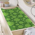 Green Shamrock Plaid Pattern Print Changing Pad Cover