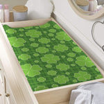 Green Shamrock Plaid Pattern Print Changing Pad Cover