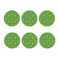Green Shamrock Plaid Pattern Print Coaster Set