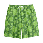 Green Shamrock Plaid Pattern Print Cotton Shorts