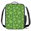 Green Shamrock Plaid Pattern Print Crossbody Lunch Bag