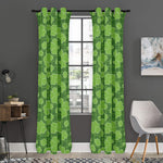 Green Shamrock Plaid Pattern Print Curtain