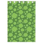 Green Shamrock Plaid Pattern Print Curtain