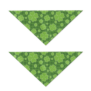 Green Shamrock Plaid Pattern Print Dog Bandana