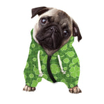 Green Shamrock Plaid Pattern Print Dog Zip Up Hoodie
