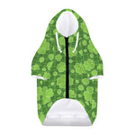 Green Shamrock Plaid Pattern Print Dog Zip Up Hoodie