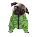 Green Shamrock Plaid Pattern Print Dog Zip Up Jacket