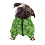 Green Shamrock Plaid Pattern Print Dog Zip Up Jacket