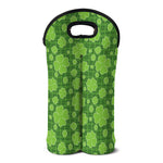Green Shamrock Plaid Pattern Print Double Neoprene Wine Tote