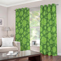 Green Shamrock Plaid Pattern Print Extra Wide Grommet Curtains