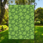 Green Shamrock Plaid Pattern Print Garden Flag