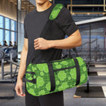 Green Shamrock Plaid Pattern Print Gym Bag