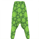 Green Shamrock Plaid Pattern Print Hammer Pants