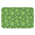 Green Shamrock Plaid Pattern Print Indoor Door Mat