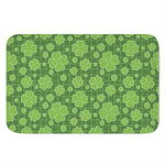 Green Shamrock Plaid Pattern Print Indoor Door Mat