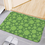 Green Shamrock Plaid Pattern Print Indoor Door Mat