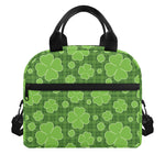Green Shamrock Plaid Pattern Print Insulated Lunch Bag