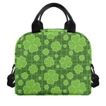 Green Shamrock Plaid Pattern Print Insulated Lunch Bag