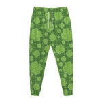 Green Shamrock Plaid Pattern Print Jogger Pants