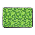 Green Shamrock Plaid Pattern Print Kitchen Mat