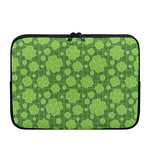 Green Shamrock Plaid Pattern Print Laptop Sleeve