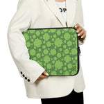 Green Shamrock Plaid Pattern Print Laptop Sleeve