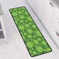 Green Shamrock Plaid Pattern Print Long Kitchen Mat