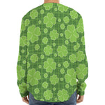 Green Shamrock Plaid Pattern Print Long Sleeve Baseball Jersey