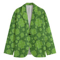 Green Shamrock Plaid Pattern Print Men's Blazer