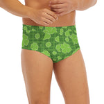 Green Shamrock Plaid Pattern Print Men's Briefs