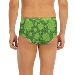 Green Shamrock Plaid Pattern Print Men's Briefs