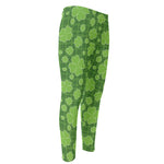 Green Shamrock Plaid Pattern Print Men's Compression Pants