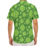 Green Shamrock Plaid Pattern Print Men's Deep V-Neck Shirt