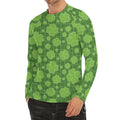 Green Shamrock Plaid Pattern Print Men's Long Sleeve Rash Guard